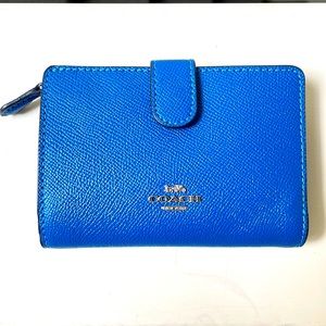 Blue leather Coach wallet with coin purse